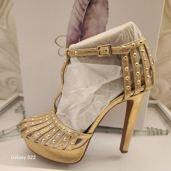 Jessica Simpson Shoes - Jessica Simpson Women's Bakir Gold T-Strap Dress Platform Heels Size Various